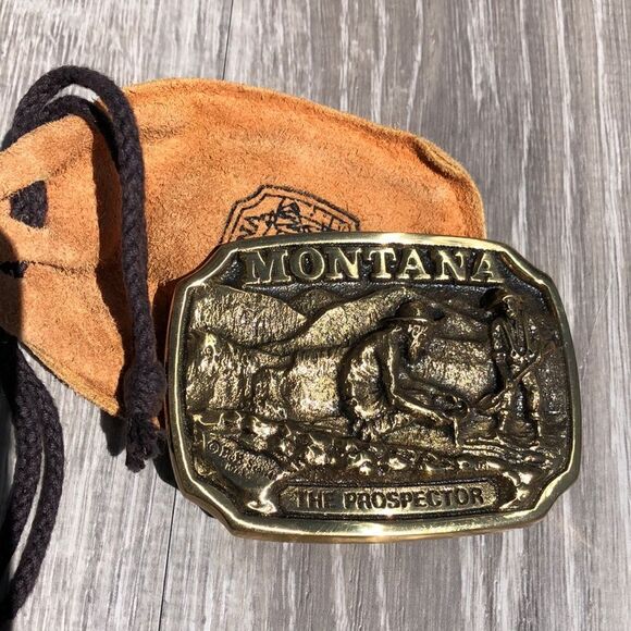 Other - Solid brass, Montana belt, buckle prospector